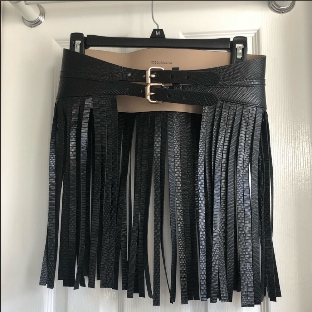 BCBG Black Fringe Belt